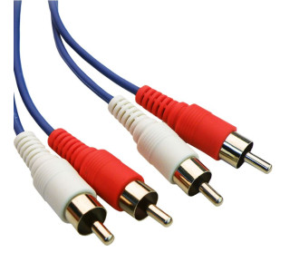 POWERTECH καλώδιο 2x RCA σε 2x RCA CAB-R003, 5m, μπλε