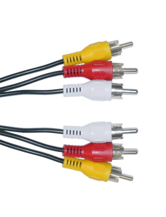 POWERTECH καλώδιο 3x RCA σε 3x RCA CAB-R004, 1.5m, μαύρο