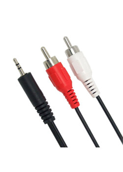 POWERTECH καλώδιο 3.5mm σε 2x RCA CAB-R007, 1.5m, μαύρο