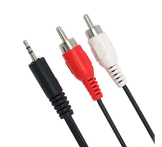 POWERTECH καλώδιο 3.5mm σε 2x RCA CAB-R007, 1.5m, μαύρο