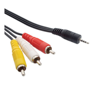 POWERTECH καλώδιο 3x RCA (M) σε jack 3.5mm (M) CAB-R010, 1.5m