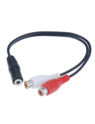 POWERTECH καλώδιο 3.5mm θηλυκό σε 2x RCA θηλυκό CAB-R012 0.20m, μαύρο POWERTECH καλώδιο 3.5mm θηλυκό σε 2x RCA θηλυκό CAB-R012 0.20m, μαύρο