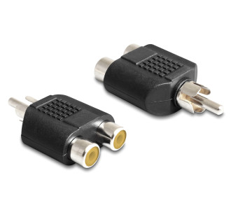 POWERTECH αντάπτορας RCA αρσενικό σε 2x RCA θηλυκό CAB-R020, μαύρος