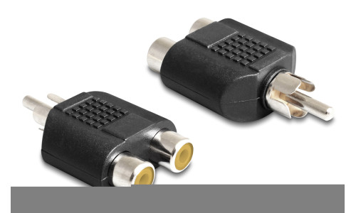 POWERTECH αντάπτορας RCA αρσενικό σε 2x RCA θηλυκό CAB-R020, μαύρος