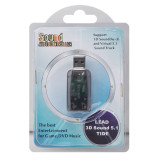 POWERTECH κάρτα ήχου USB CAB-U036, 5.1CH, έξοδος μικροφώνου & ακουστικού