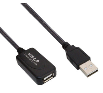 POWERTECH καλώδιο προέκτασης USB CAB-U041, ενισχυτής, 480Mbps 10m, μαύρο