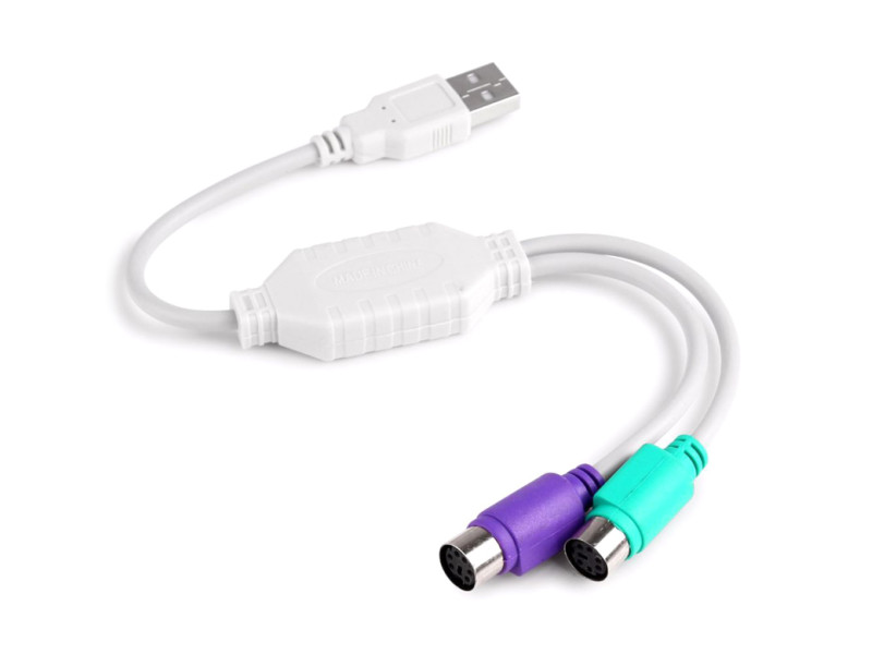 POWERTECH καλώδιο USB σε 2x PS2 θηλυκό CAB-U047, 0.20m, λευκό