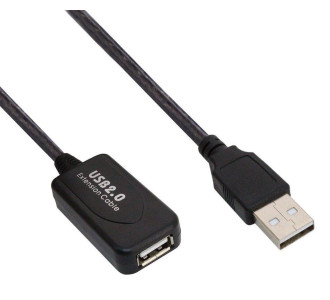 POWERTECH καλώδιο προέκτασης USB CAB-U054, ενισχυτής, 480Mbps 15m, μαύρο