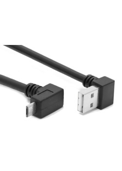 POWERTECH καλώδιο USB σε USB Micro CAB-U136, 90°, Easy USB, 0.5m, μαύρο