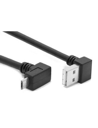 POWERTECH καλώδιο USB σε USB Micro CAB-U136, 90°, Easy USB, 0.5m, μαύρο