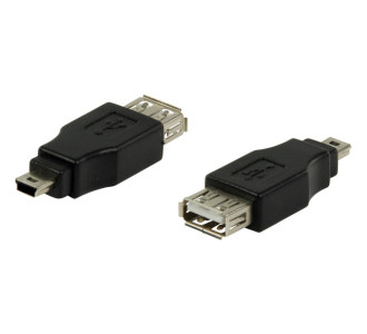 POWERTECH αντάπτορας USB σε USB Mini CAB-U141, μαύρος POWERTECH αντάπτορας USB σε USB Mini CAB-U141, μαύρος