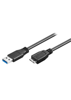 POWERTECH καλώδιο USB σε Micro B USB CAB-U142, 5Gbps, 0.5m, μαύρο