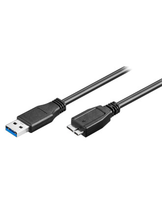 POWERTECH καλώδιο USB σε Micro B USB CAB-U142, 5Gbps, 0.5m, μαύρο