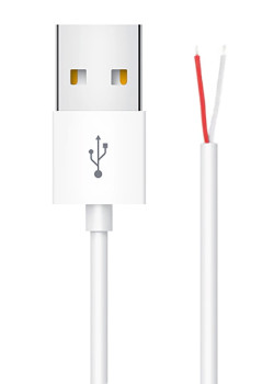 POWERTECH καλώδιο USB CAB-U156 με ελεύθερα άκρα, 1m, λευκό