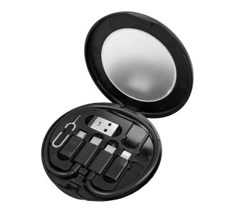 POWERTECH all in one κιτ φόρτισης με καλώδιο & αντάπτορες CAB-U161, 60W, 30cm, μαύρο