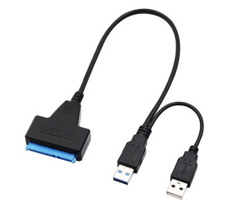 POWERTECH καλώδιο σύνδεσης HDD/SSD CAB-U163, 2x USB σε SATA, DC, 5Gbps POWERTECH καλώδιο σύνδεσης HDD/SSD CAB-U163, 2x USB σε SATA, DC, 5Gbps