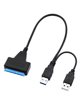 POWERTECH καλώδιο σύνδεσης HDD/SSD CAB-U163, 2x USB σε SATA, DC, 5Gbps POWERTECH καλώδιο σύνδεσης HDD/SSD CAB-U163, 2x USB σε SATA, DC, 5Gbps
