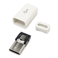 POWERTECH βύσμα micro USB CAB-U164, 480Mbps, λευκό POWERTECH βύσμα micro USB CAB-U164, 480Mbps, λευκό