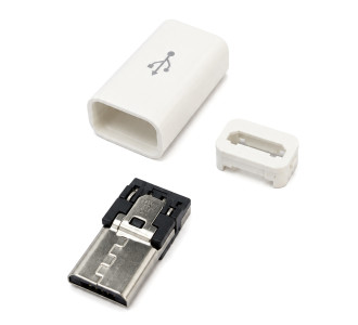 POWERTECH βύσμα micro USB CAB-U164, 480Mbps, λευκό POWERTECH βύσμα micro USB CAB-U164, 480Mbps, λευκό