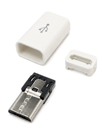 POWERTECH βύσμα micro USB CAB-U164, 480Mbps, λευκό POWERTECH βύσμα micro USB CAB-U164, 480Mbps, λευκό