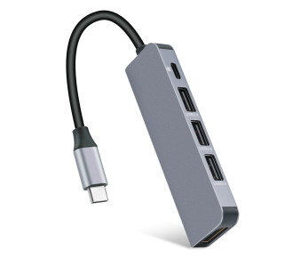 POWERTECH docking station CAB-UC045, 5 θυρών, USB-C σύνδεση, 4K, ασημί POWERTECH docking station CAB-UC045, 5 θυρών, USB-C σύνδεση, 4K, ασημί