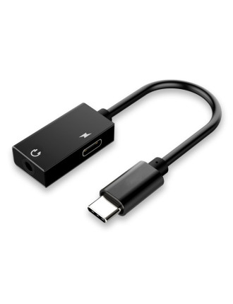 POWERTECH αντάπτορας USB-C σε USB-C & 3.5mm CAB-UC053, μαύρος