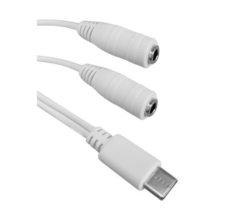 POWERTECH καλώδιο USB-C σε 2x 3.5mm CAB-UC055, 0.20m, λευκό