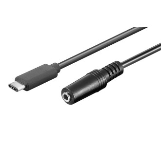 POWERTECH καλώδιο USB-C σε 3.5mm CAB-UC059 αρσενικό σε θηλυκό, 1m, μαύρο