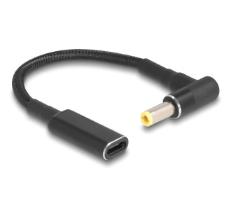 POWERTECH καλώδιο τροφοδοσίας CAB-UC068, USB-C σε 5.5x2.5mm, 15cm, μαύρο