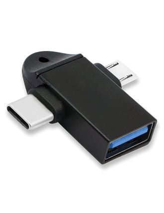 POWERTECH αντάπτορας USB σε USB-C & micro USB CAB-UC090, 5Gbps, μαύρος