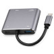 POWERTECH docking station CAB-UC101, 4 θυρών, USB-C, 4K, 100W, γκρι POWERTECH docking station CAB-UC101, 4 θυρών, USB-C, 4K, 100W, γκρι