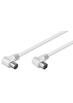 POWERTECH καλώδιο κεραίας RF αρσενικό - RF θηλυκό CAB-V003, γωνιακό, λευκό, 1.5m