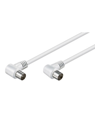 POWERTECH καλώδιο κεραίας RF αρσενικό - RF θηλυκό CAB-V024, γωνιακό, λευκό, 3m