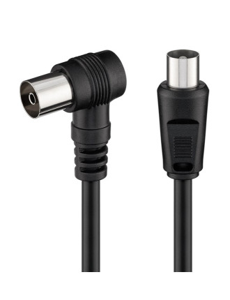 POWERTECH καλώδιο κεραίας RF αρσενικό - RF θηλυκό CAB-V041, γωνιακό, μαύρο, 1.5m POWERTECH καλώδιο κεραίας RF αρσενικό - RF θηλυκό CAB-V041, γωνιακό, μαύρο, 1.5m