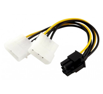 POWERTECH Καλώδιο PCI-E 6pin σε 2x molex IDE 4pin CAB-W031, 10cm