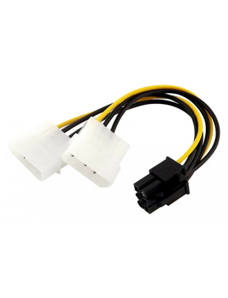POWERTECH Καλώδιο PCI-E 6pin σε 2x molex IDE 4pin CAB-W031, 10cm