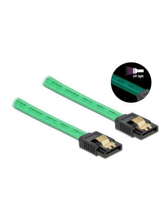 POWERTECH Καλώδιο SATA III 7pin CAB-W036, με UV επίστρωση, 0.7m, πράσινο