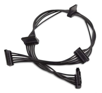 POWERTECH καλώδιο SATA 15pin σε 4x SATA 15pin CAB-W038, 40cm, μαύρο