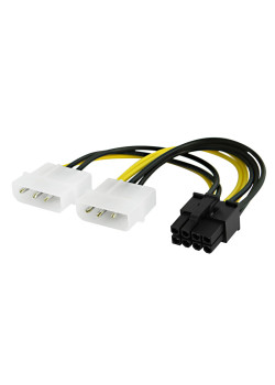 POWERTECH καλώδιο PCIe 8pin σε 2x molex 3pin CAB-W051, 0.15m