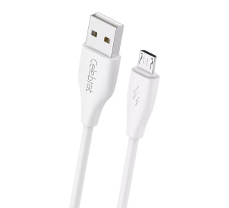 CELEBRAT καλώδιο micro USB σε USB CB-31, 3A, 480Mbps, 1m, λευκό