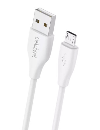 CELEBRAT καλώδιο micro USB σε USB CB-31, 3A, 480Mbps, 1m, λευκό