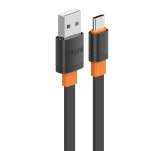 CELEBRAT καλώδιο USB-C σε USB CB-33C, flat, 3A, 1m, μαύρο