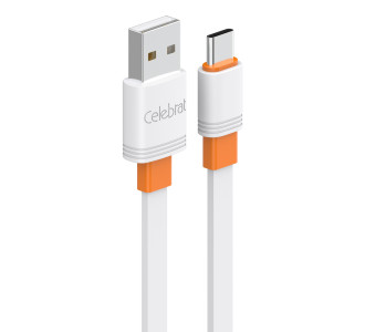 CELEBRAT καλώδιο USB-C σε USB CB-33C, flat, 3A, 1m, λευκό