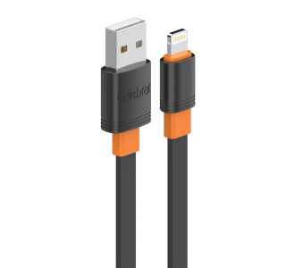 CELEBRAT καλώδιο Lightning σε USB CB-33L, flat, 2.4A, 1m, μαύρο