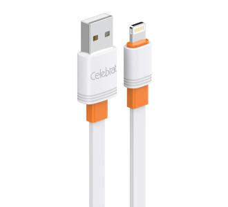 CELEBRAT καλώδιο Lightning σε USB CB-33L, flat, 2.4A, 1m, λευκό