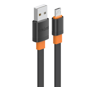 CELEBRAT καλώδιο micro USB σε USB CB-33M, flat, 2.1A, 1m, μαύρο