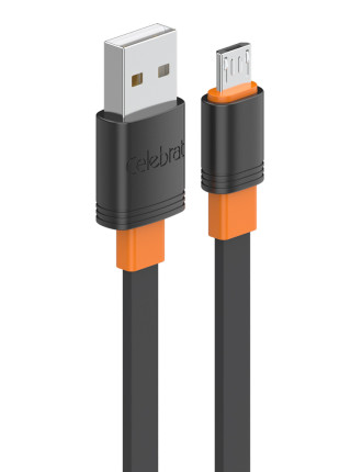 CELEBRAT καλώδιο micro USB σε USB CB-33M, flat, 2.1A, 1m, μαύρο