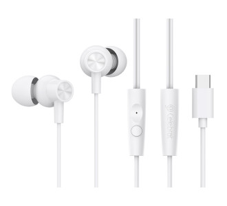 CELEBRAT earphones με μικρόφωνο G38, USB-C σύνδεση, 10mm, 1.2m, λευκά CELEBRAT earphones με μικρόφωνο G38, USB-C σύνδεση, 10mm, 1.2m, λευκά