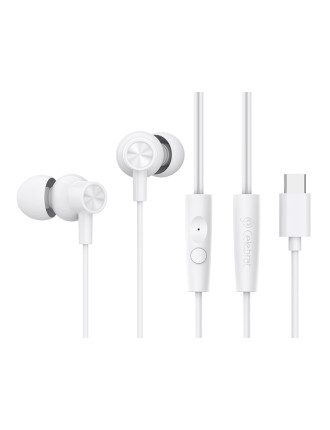 CELEBRAT earphones με μικρόφωνο G38, USB-C σύνδεση, 10mm, 1.2m, λευκά CELEBRAT earphones με μικρόφωνο G38, USB-C σύνδεση, 10mm, 1.2m, λευκά