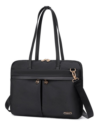 CHANTRIA γυναικεία τσάντα ώμου CB00773 για laptop 15.6", 4L, μαύρη